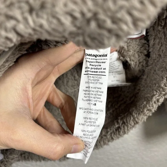 Patagonia Los Gatos Jacket Kids Girls Size XL 14 Brown Full Zip Hoodie Sherp - Picture 9 of 14